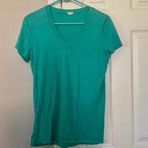 J Crew Women's V-neck Teal Tee